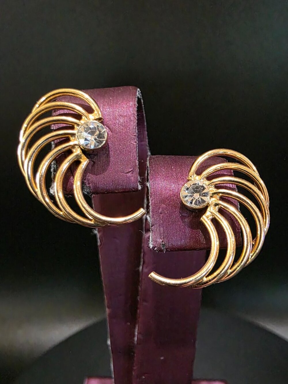 Vintage 14K Yellow Gold Swirl Earrings Jackets Multi Strand Ribbon Fluid 1.6g
